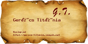 Gerócs Titánia névjegykártya